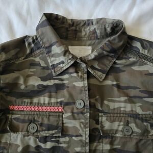 Women's Caslon Camouflage Camo Button-Up Fall Jacket sz Medium NWOT